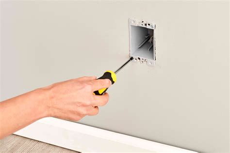 how to install metal outlet box in drywall|fix drywall around outlet.